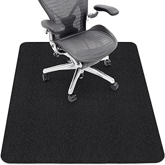 Sycoodeal Office Chair Mat for Hardwood Floor,Office Computer Gaming Chair Mat for Tile Floor,Large Floor Protector Rug,Anti-Slip,Easy to Clean,Pure Black(48"x36")