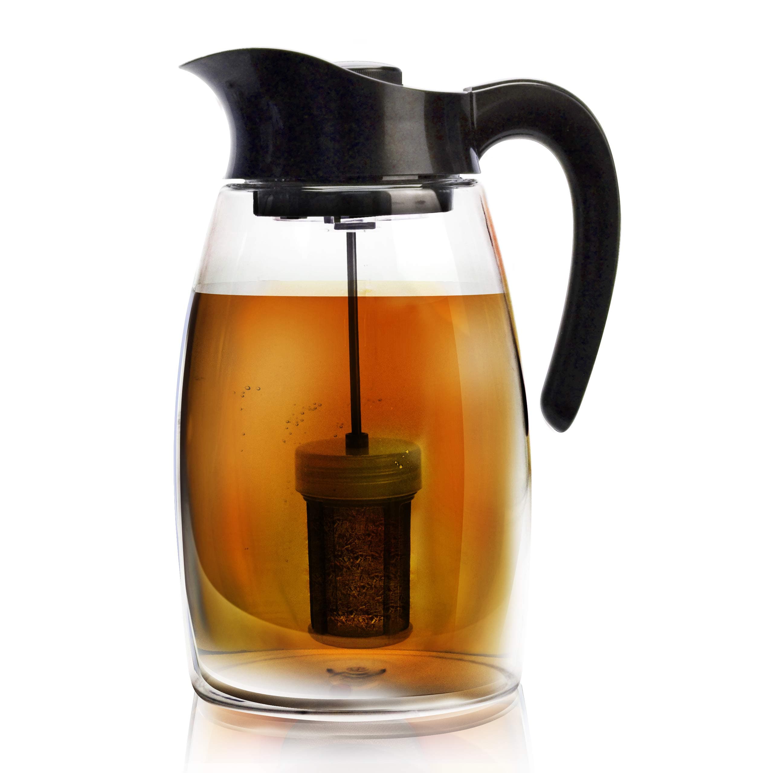 Primula Flavor-It Beverage System, Includes Large Capacity Fruit Infuser Core, Tea Infuser Core, and Chill Core, Dishwasher Safe Pitcher, 2.9-Quart, Black