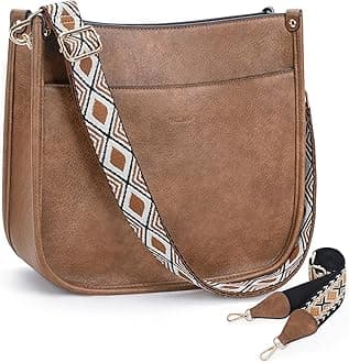 Crossbody Bags for Women Trendy Vegan Leather Hobo Handbags With 2PCS Adjustable Guitar Strap Shoulder Bucket Bags