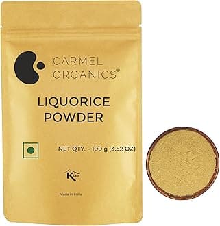 CARMEL ORGANICS Liquorice(Mulethi) Root Powder (100 Grams) | Yashtimadhu Powder for skin and hair care | Non-GMO | glycyrrhiza glabra/licorice| No Added Preservatives