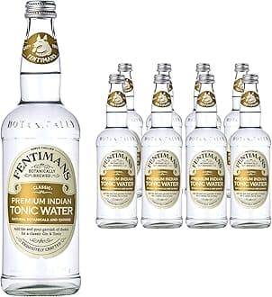 Premium Indian Tonic Water - Botanically Brewed Water - Infused with Sicilian Lemon Oil and Lemongrass Extract - Low Calorie, Gluten Free and Vegan Friendly Soft Drinks - 8 x 500 ml