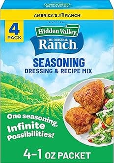 Hidden Valley Original Ranch Seasoning, Dressing and Recipe Mix, 1 Ounce Each, 4 Count (Package May Vary)