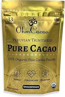 Pure Raw Organic Cacao Powder | Premium Ceremonial Grade Cacao | Natural Source of Flavanols, Magnesium, Iron & Theobromine | Sugar-Free Hot Cocoa Chocolate Drink & Baking Mix | Unsweetened - (33 Servings)