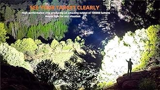 VASTFIRE Worlds Brightest Heavy Duty Flashlight 100,000 Highest Lumens, OLED Power Display Waterproof USB-C Rechargable with Side White and Red Light