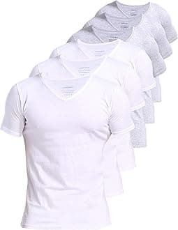 – Men's 4 or 6-Pack Undershirts 100% Cotton Comfy V-Neck T-Shirts