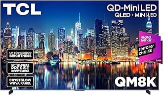 TCL 98 Inch Class QM8K Series | Mini LED QLED 4K HDR | 98QM8K, 2025 Model | 120HZ-144HZ Anti Reflective Wide Angle Screen Smart Google TV Dolby Atmos | Voice Remote Alexa Gaming Streaming Television