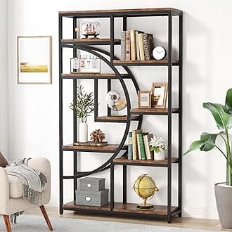Tribesigns Bookshelf, Industrial 5 Tier Etagere Bookcase, Freestanding Tall Bookshelves Display Shelf Storage Organizer with 9-Open Storage Shelf for Living Room, Bedroom