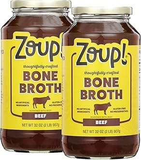 Beef Bone Broth by Zoup! Keto-Friendly, Gluten Free, Sugar Free, Non-GMO Clear Broth - Great for Stock, Bouillon, Soup Base or in Gravy - 2-Pack (32 oz)