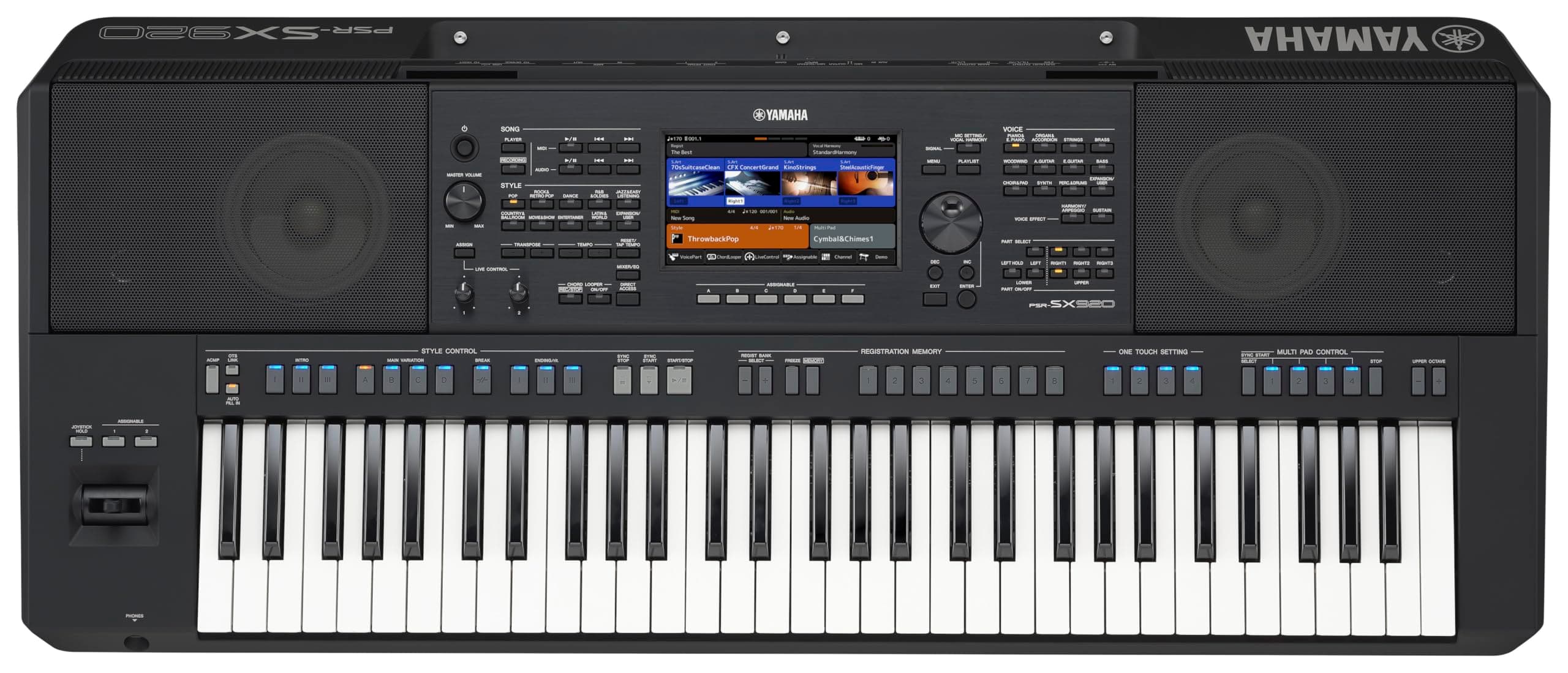 61 Keys Arranger Keyboard With Premium Sound, Live Control Knobs And Included Content PSRSX920, Black