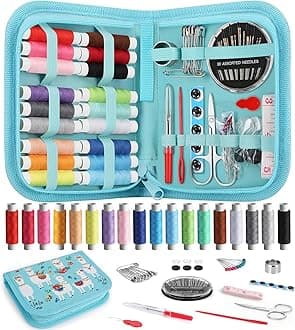 Coquimbo Sewing Kit Gifts for Teen Grils Adults Women Mom Grandma, Portable Sewing Supplies Contains Tape Measure, Scissors, Thimble, Thread, Sewing Needles (Alpaca)