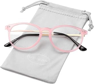 Non Prescription Clear Lens Fake Glasses for Women Men Retro Round Plastic Frame Eyeglasses