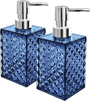2 PCS Bathroom Accessories Set, Blue Bathroom Accessory Sets, 2 Soap Dispensers, Diamond Bathroom Sets Accessories, Boho Bathroom Decor