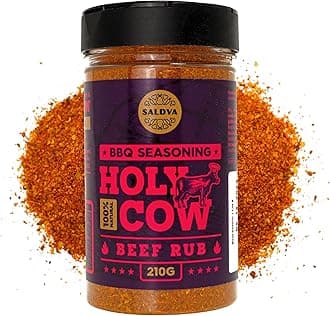 Holy Cow BBQ Beef Rub - 100% Natural BBQ Seasoning - Packs Amazing Flavour Into Any Cut Of Beef For Wonderful BBQ And Grill Dishes - Perfectly Balanced Blend Of Spices - Large Jar (210g)