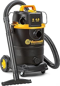 Vacmaster, Professional VDK811PW 0201 8 Gallon 4.5 Peak HP Wet/Dry Vac with Self-Cleaning Filter System, Black/White, 8 Gal