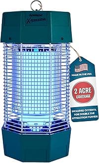 Flowtron Electric Bug Zapper 2 Acres Outdoor Insect Control with Dual Lure Method, 120W UV Light & Octenol Attractant for Fly & Mosquito, 5600V Kill Grid, UL Certified