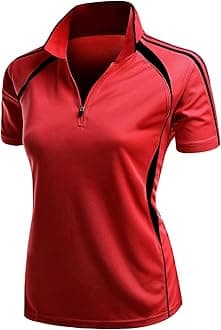 Xpril Women's Coolmax Collar 2 Tone Sporty Feel Functional Leisure Polo Tshirt