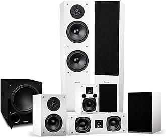 Elite High Definition Surround Sound Home Theater 7.1 Speaker System Including Floorstanding Towers, Center Channel, Surround, Rear Surround Speakers and DB10 Subwoofer - White (SX71WHR)