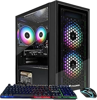 STGAubron Gaming Desktop PC, Intel Core i5 3.2G up to 3.6G, Radeon RX 560 4G GDDR5, 16G RAM, 512G SSD, 600M WiFi, BT 5.0, RGB Fan x 3, RGB Keyboard & Mouse & Mouse Pad, W10H64