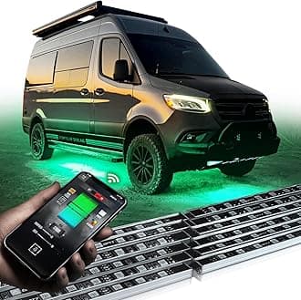 OPT7 Aura Pro RV Exterior Underglow Lights with APP & Remote Control, RGB Multicolor Music Sync, 12V Waterproof Rigid Aluminum LED Light Bar, Outdoor Neon Accent Underbody Kit for Camper Motorhome