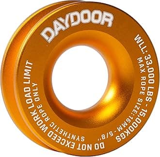 DAYDOOR Winch Recovery Ring, 66,000 Lbs Winch Towing Ring for Soft Shackle and Synthetic Rope, ATV UTV SUV Truck Off-Road Vehicle Towing Recovery(Gold)