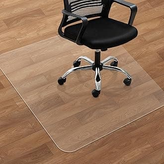 SHAREWIN Office Chair Mat for Hard Floors - 47''×47'',Heavy Duty Clear Wood/Tile Floor Protector PVC Transparent