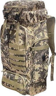 Ogetok 80L Camping-Wanderrucksack, 80 Liter Großer Survival-Jagdrucksack Herren, wasserdichter taktischer Rucksack für Herren und Damen, leichter Molle-Militärrucksack für Outdoor-Reisen