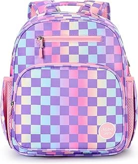 Kids Backpack for Girls: Girls Backpack 5-8 - Kindergarten Elementary School Bookbag for Girl - Checkerboard