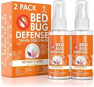 All Natural Bed Bug Spray - Non-Toxic Bed Bug Killer - 2 Bottle Value Bed Bug Spray Travel Size - Fast-Acting Bed Bug Killer | Kills Fleas and Mites