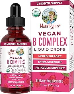 MaryRuth Organics Vitamin B Complex | B Vitamins Complex | Biotin | Vitamin B12 | Niacin | Folate | Metabolic Support Supplement | Vegan | USDA Organic | Non-GMO | Gluten Free | 2 Month Supply