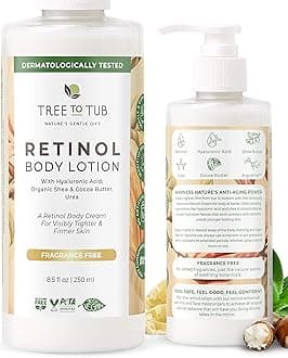 Retinol Body Lotion - Hydrating Body Cream, Advanced Firming Cream w/Hyaluronic Acid & Shea Butter, Fragrance-Free Body Lotion for Crepey Skin for Older Women & Men
