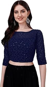 Womens Readymade Fancy Sifli Work Half Sleeve Saree Blouse.