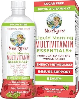 Multivitamin Multimineral for Women Men & Kids by MaryRuth's | No Added Sugar | Vegan Liquid Vitamins for Adults & Kids | Mens, Womens Multivitamin | Energy & Beauty Booster | Non-GMO | 32 Fl Oz