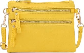 Multi Zipper Pocket Small Wristlet Crossbody Bag