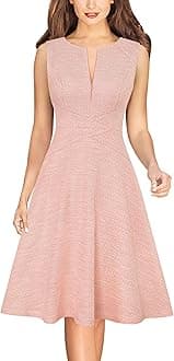 VFSHOWWomens Elegant Front Zipper Slim Work Business Office Party Cocktail Skater A-Line Dress