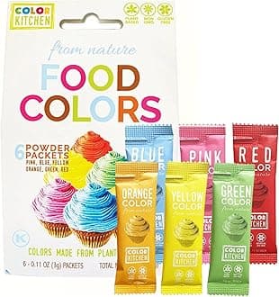 Color Kitchen Food Coloring Vibrant 6 Pack – Plant-based Colors, Artificial Dye-free, Gluten-free, Non-GMO, Kosher, Vegan, Colors for Frosting and Natural Healthy Baking, Soy free