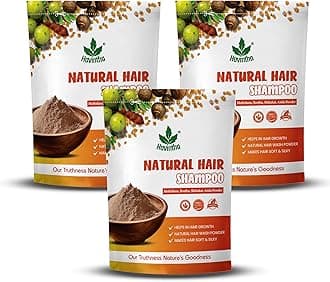 Havintha Natural Hair Shampoo with Amla, Reetha, Shikakai and Methi dana 8 oz / 227 grams (pack of 3)