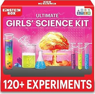 Einstein Box Ultimate Girls' Science Kit for Ages 8-10-14 Years Old| Birthday Gift Ideas for Aged 8+ | STEM Learning Toys for Girls 8,9,10,11,12,13,14 Years Old |
