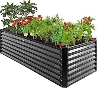 Best Choice Products 8x4x2ft Outdoor Metal Raised Garden Bed, Deep Root Planter Box for Vegetables, Flowers, Herbs, and Succulents w/ 478 Gallon Capacity