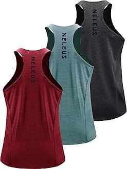 NELEUS Men's 3 Pack Running Tank Top Dry Fit Y-Back Athletic Workout Tank Tops