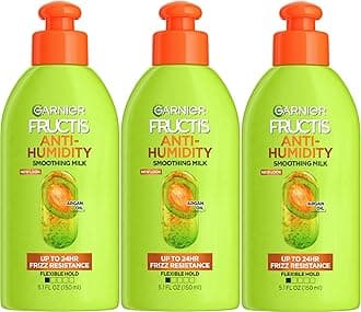 Garnier Fructis Style Anti-Humidity Smoothing Milk for Frizz Resistance, 5.1 Fl Oz, 3 Count, (Packaging May Vary)