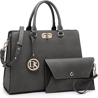 DaseinWomen Handbags Purses Ladies Work Purse Satchel Tote Top Handle Shoulder Bags with Matching Clutch