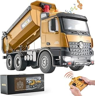 VEVOR RC Dump Truck Toy for Kids, Large Size 10-Channel 1:14 Scale, 50 Min x2 Long Battery Life with Light & Sound Effect Remote Control Construction Birthday Xmas Gifts Ideas for Boys Age 8 9 10 & Up
