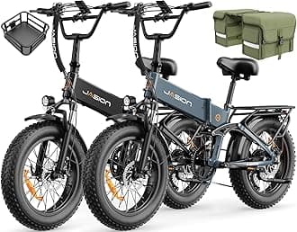 Jasion X Hunter/PRO Electric Bike for Adults,1800W/1400W Peak 20''Fat Tire Foldable Ebike,Folding E Bike Up to 80/70 Miles Range,720/624WH Removable Battery,30 MPH E Bike,Certified by UL2849