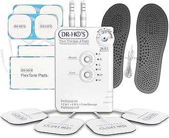 DR-HO'S Pain Therapy System Essential Package - EMS and AMP TENS Unit Muscle Stimulator for Full Body Pain, Includes 8 Small Pads, 2 Large Pads, Travel Bag, Instructional DVD & Manual