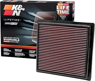 K&N Engine Air Filter: High Performance, Premium, Washable, Panel Filter: 2010-2019 (Grand Cherokee, Durango), 33-2457