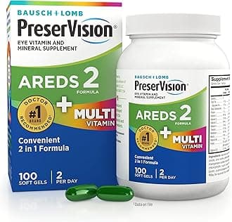 AREDS 2 + Multivitamin, #1 Eye Doctor Recommended Brand, 2-in-1 Eye Vitamin with Lutein, Zeaxanthin, Zinc, and Vitamin C, D & E, 100 Softgels