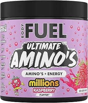 Applied Nutrition BodyFuel Amino's - Amino Acids Supplement, EAA Essential Amino Acids Powder, Muscle Fuel & Recovery (270g - 30 Servings) (Millions Raspberry)