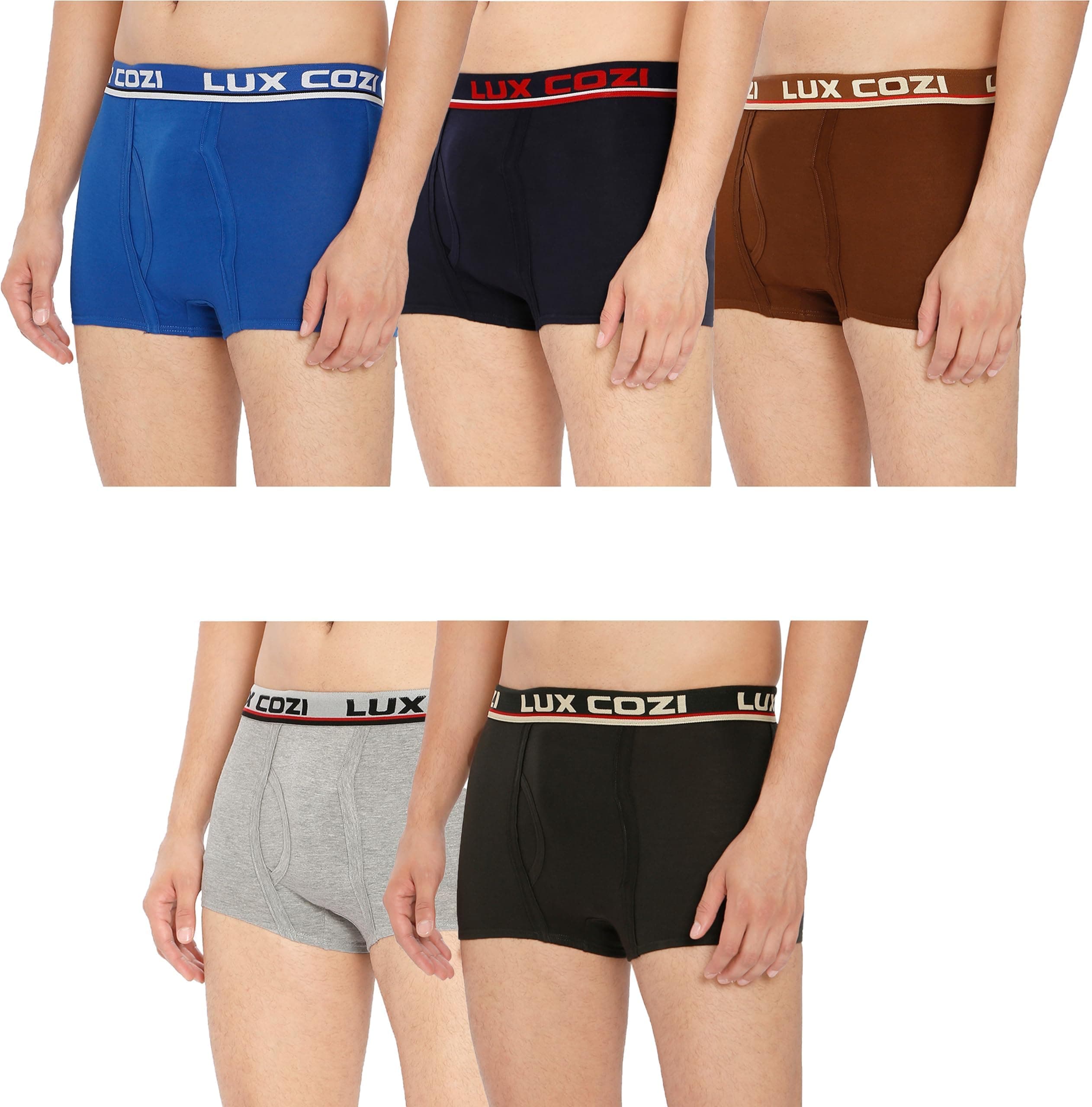 Men's Cotton Trunks Solid,Breathable (Pack of 5)