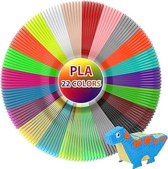 22 Colors 3D Pen Filament 1.75mm PLA, Each Color 10 Feet, Total 220 Feet 3D Pen Filament Refills 3D Printing Pen Refills with High-Precision Diameter Not Compatible with 3Doodler Pen