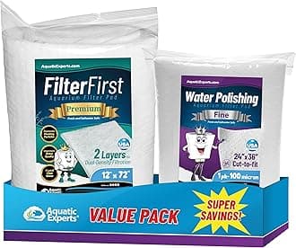 Aquatic Experts Aquarium Polishing Filter Pad, Water Polishing Pad for Aquarium Filters, Filter Floss for Fish Tank Filters, (100 Micron, Aquarium Bundle)